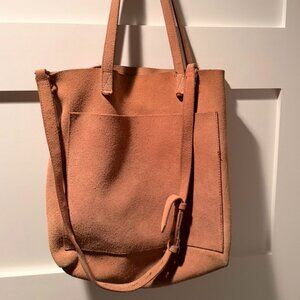 Madewell Suede Tote -Light Pink